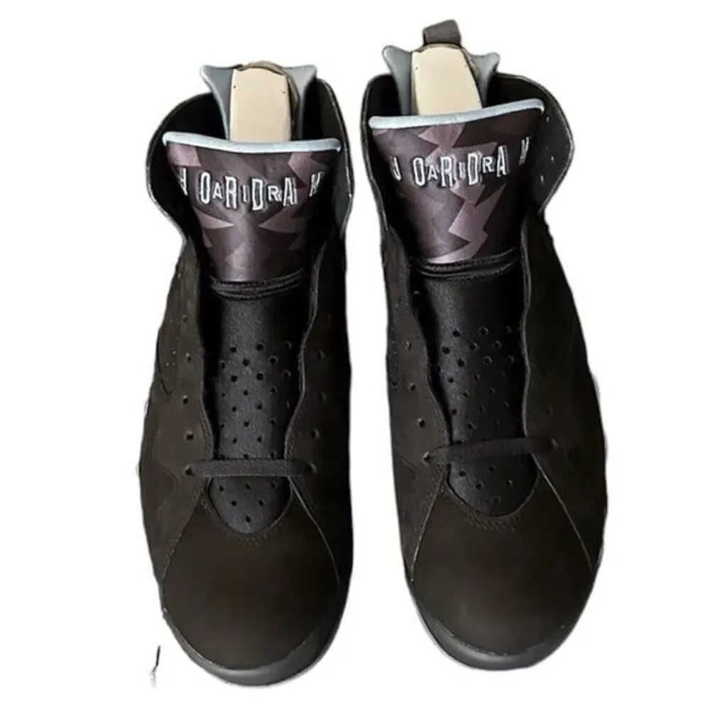 Air Jordan 7 Retro Black and Light Blue High Top Basketball Sneaker Nike Size 12